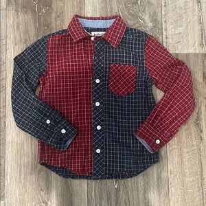 kidpik Red and Blue Button Down Shirt